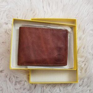 NWT Firenze - Siena Men's Vintage Brown Leather Wallet - Made in Italy